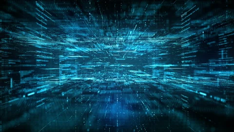 Digital cyberspace futuristic, Digital data matrix flowing and lighting, 5g Video stock 169133622
