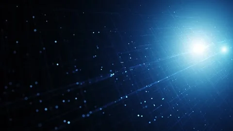 Digital cyberspace network lines with lights loop motion background Stock Footage 341830674