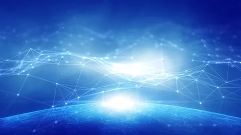 Digital cyberspace network sphere looped animation Vídeos de archivo 341151179