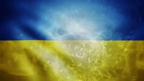 Digital cyberspace network on ukraine flag background 스톡 동영상 333713551