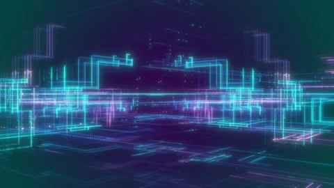 Digital Cyberspace with Particles and Big Data Stream Network Connections. Stock Footage 194472887