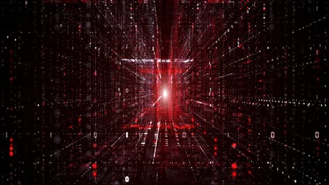 Digital cyberspace particles and Digital data network connections concept Stock Footage 113945656