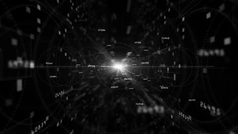 Digital cyberspace with particles and digital data network connections backgr Stock Footage 135296167
