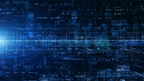 Digital Cyberspace with Particles and Digital Data Network Connections. Stock-Footage 150408953