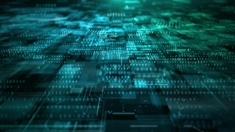 Digital Cyberspace with Particles and Digital Data Network Connections Stock Footage 169135230