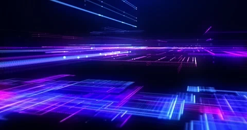 Digital cyberspace with particles and digital connection Stock Footage 242758792