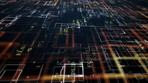 Digital cyberspace with particles and digital network connections. Stock Footage 247456109