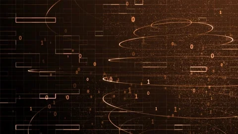 Digital cyberspace with particles and digital data network connections Stock Footage 254521392