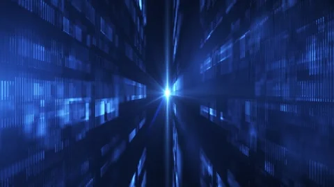 Digital cyberspace with particles and technology digital data network connect Stock Footage 257770880