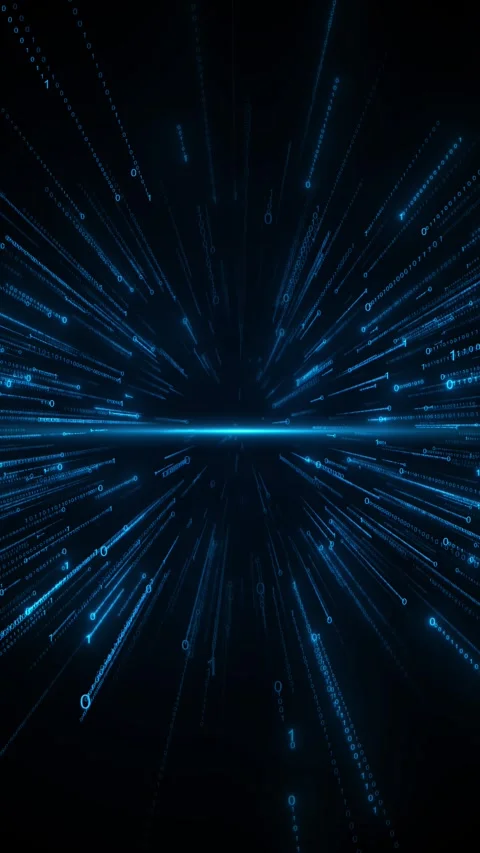 Digital cyberspace particles data network connections. High-speed connection Stock Footage 312855830