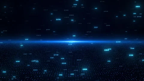 Digital Cyberspace Particles Data Network Web Space Cyber World Stock Footage 336227849