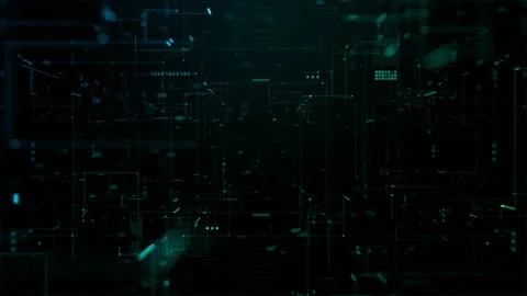 Digital Cyberspace with Particles, Digital Data Network and Blockchain Connec Stock Footage 160886129