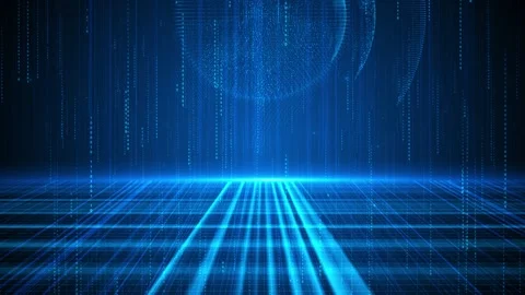 Digital Cyberspace Particles Digital Data Network Connections. High Speed Data Stock Footage 312178513