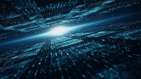 Digital cyberspace particles motion background Stock Footage 101113417