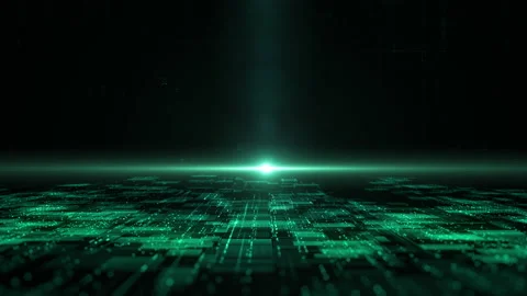 Digital cyberspace with particles, Technology digital matrix abstract Stock Footage 201571153