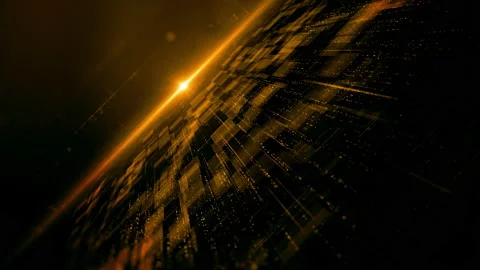 Digital cyberspace with particles, Technology digital matrix, Motion abstract Stock Footage 217626017