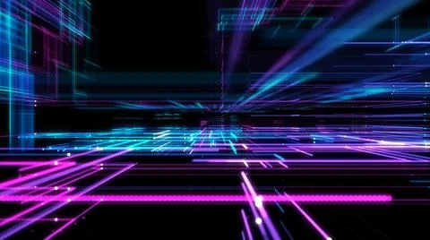 Digital Cyberspace with Particles. Techology background Stock Illustration