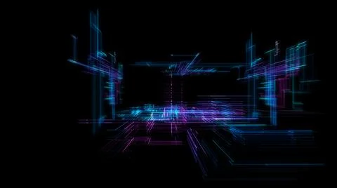 Digital Cyberspace with Particles. Techology background Stock Illustration