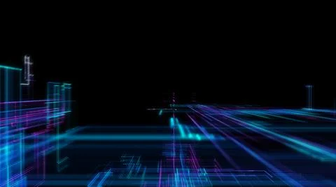 Digital Cyberspace with Particles. Techology background Stock Illustration