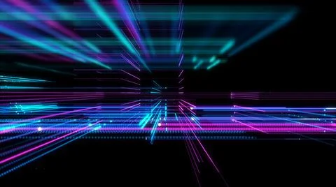 Digital Cyberspace with Particles. Techology background Stock Illustration