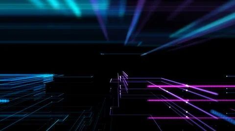 Digital Cyberspace with Particles. Techology background Stock Illustration