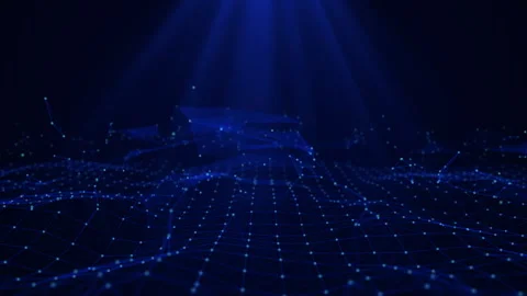 Digital Cyberspace Plexus Digital Network Node Connection Background Stock Footage 338065586