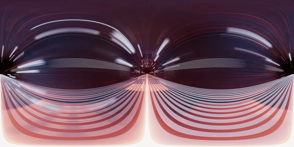 Digital cyberspace, sci-fi concept tunnel, 3d rendering. 360-degree seamless  Ilustración de archivo
