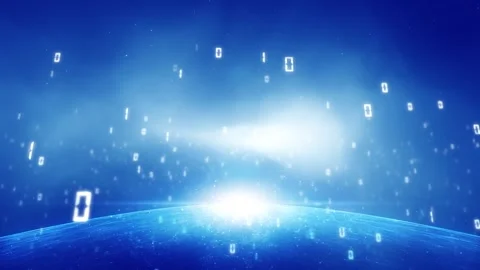Digital cyberspace sphere with binary code loop animation Stock Footage 340590311