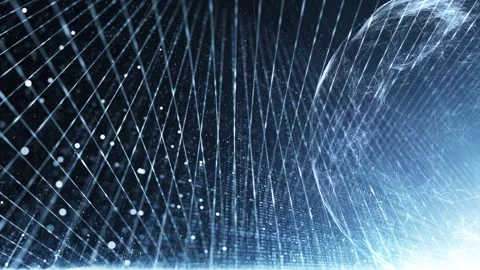 Digital cyberspace sphere with network lines animation Stock Footage 337657707