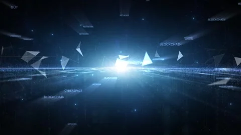 Digital cyberspace technology network word cloud looping animation Stock Footage 341430744