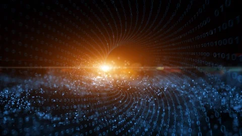 Digital cyberspace tunnel with binary data Vídeos de archivo 104115199