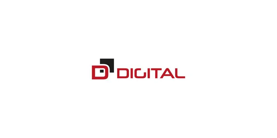 Digital D Logo Design Simple Minimal Creative Art Stock Illustration