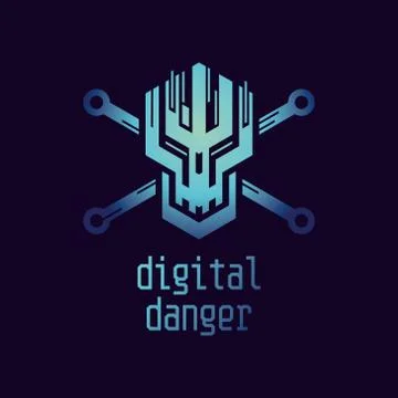 Digital danger icon Stock Illustration