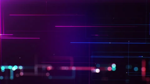 Digital Dark Abstract Background, Lines and Dots Blue Violet Colors. Virtual Vídeos de archivo 295114527