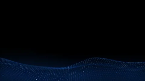 Digital dark blue wave frame black background. Abstract blue glowing waves .. Video stock 317404604