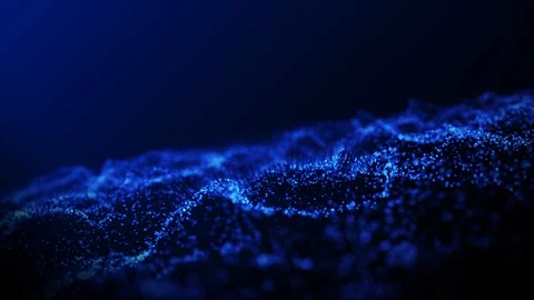 Digital dark blue wave particle abstract background. Stock Footage 124605111