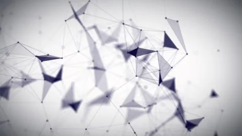 Digital Dark Plexus Glow Dots Background Stock Illustration