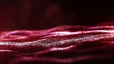Digital dark red particles with grid motion abstract background Stock Footage 95063475