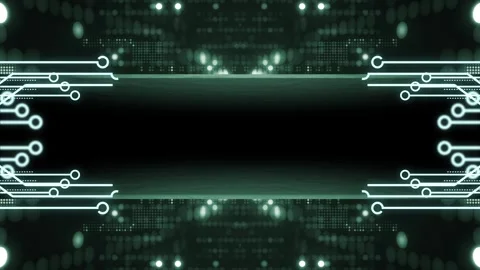 Digital dark title or text backdrop. Opener for high technology themed video Video stock 333201400