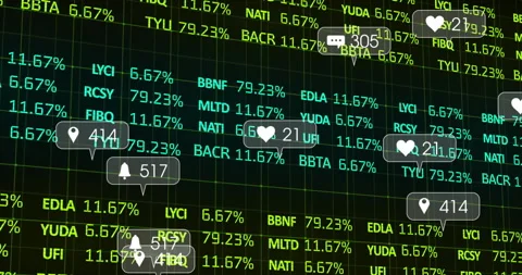 Digital dashboard animating neon grid, displaying alphanumeric codes, Stock Footage 307465064