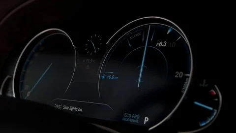 Digital dashboard in car close-up Stock Footage 89934780