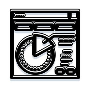 Digital dashboard displaying analytics chart and data processing Stock Illustration