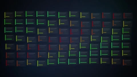 Digital Dashboard with Growing Data Bars and Analytics, Futuristic Tech Conce Stock Footage 348793521