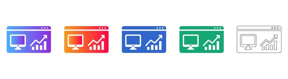 Digital Dashboard with Growth Analytics Chart Stock Illustration