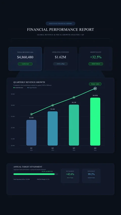 Digital dashboard interface with analytics growth charts and statistics Stock Footage 347199863