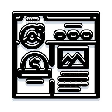 Digital dashboard interface displaying abstract data elements Stock Illustration