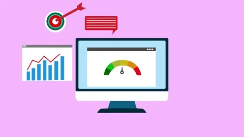 Digital Dashboard with Speedometer and Target Icons Animation Vidéo 325243239