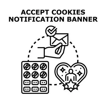 Digital data acceptance for improved user experience icon Stock Illustration
