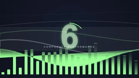 Digital Data Analysis Bar Chart Graph with Number 10 Overlay Stock Footage 348421447