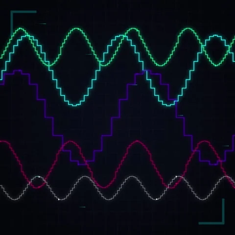 Digital Data Analysis: Glowing Lines on Dark Background, Futuristic Tech Co.. Stock Footage 346283665